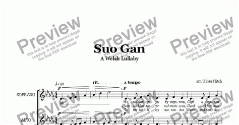 Suo Gan A Welsh Lullaby Download Sheet Music Pdf File