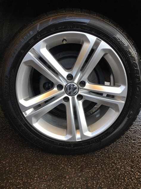 4 X Genuine Vw Volkswagen Tiguan 18 Inch Mallory R Line Alloy Wheels And Dunlop Tyres In