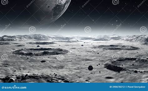 Crater Lunar Earthrise Landscape Stock Illustration | CartoonDealer.com ...