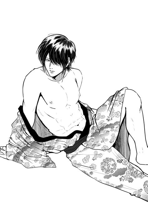 Rule 34 Bare Chest Gintama Hair Over One Eye Japanese Clothes Kimono