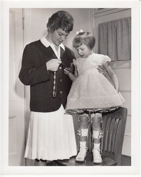 Polio Cute Girl Braces Award B W 1960 Photo Portland Or 8