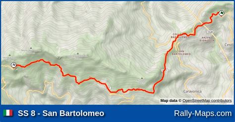 SS 8 San Bartolomeo Stage Map Rallye Sanremo 2018 CIAR Rally