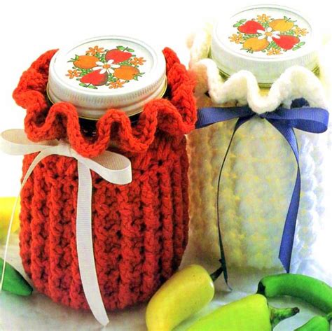 Vintage Crochet Pattern Mason Cozy Jar Cozies Mason T Wrap Etsy Australia