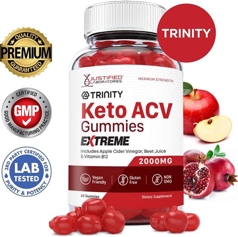 Trinity Keto Acv Gummies 10 Pack Extreme Formula 2000mg Vegan Non Gmo