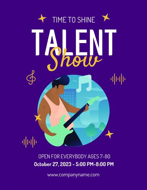 Talent Show Illustration Flyer Template Venngage