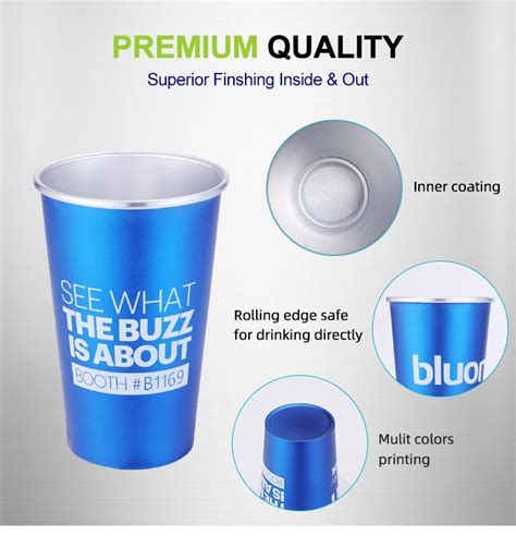 Aluminium Beer Pong Mugs Printing Bpa Free Anodized Colorful 12oz 16oz