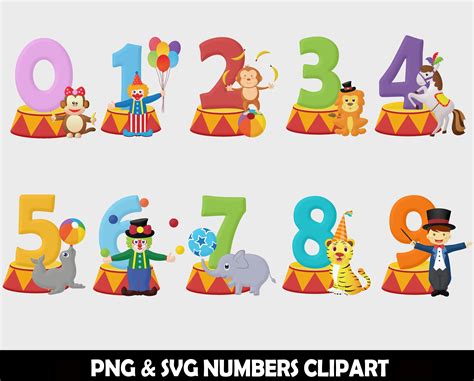 Circus Numbers Clipart Circus Clipart Carnival Clipart - Etsy