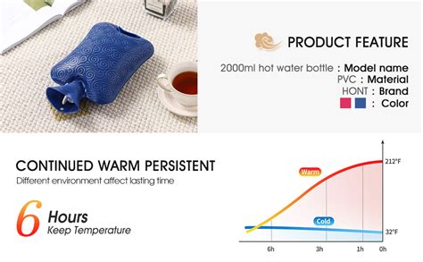 JunD Wärmflasche L Ohne Bezug Wärmflasche Groß Robust und Langlebig BPA frei Hot Water Bottle