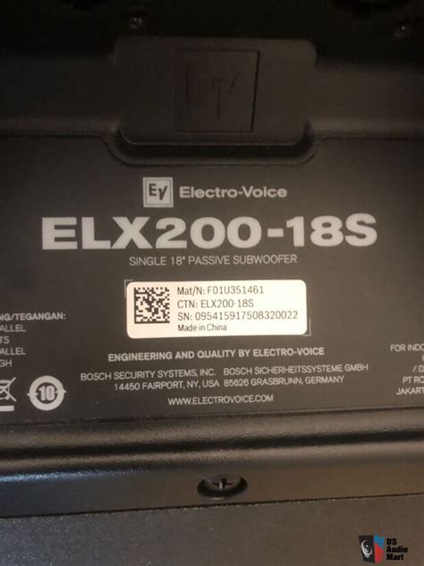 Electro Voice Elx S Passive Subwoofer Photo Us