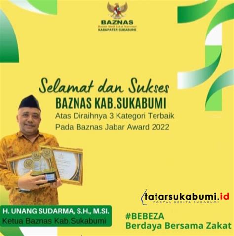 Baznas Kabupaten Sukabumi Raih Penghargaan Baznas Award Provinsi Jawa