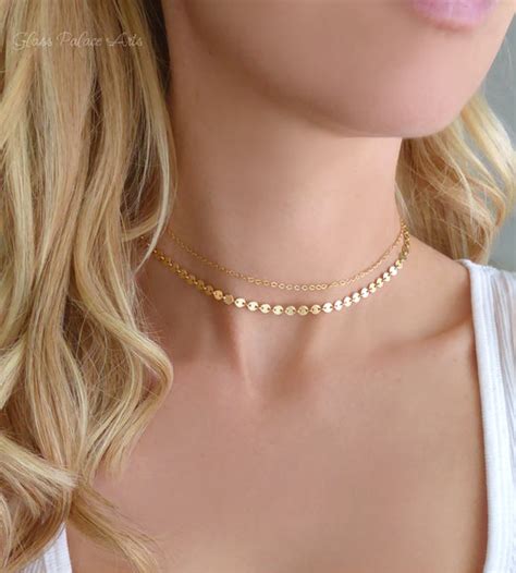 Gold Choker Necklace Set ~ 14k Gold Fill Rose Gold Fill Or Sterling S Glass Palace Arts