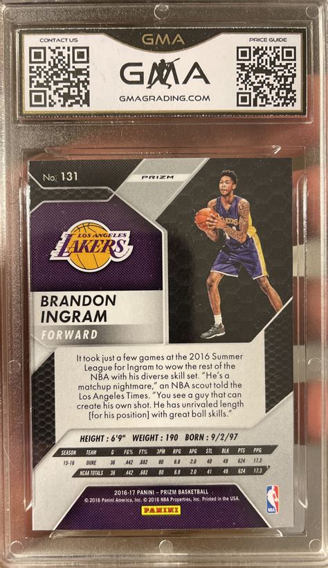 Panini Prizm Starburst Prizm Brandon Ingram Rc For