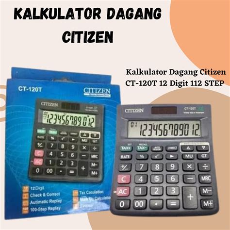 Jual Terbaru Kalkulator Dagang Ukuran Besar Citizen Ct T Digit