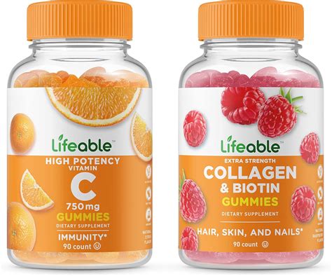 Amazon Lifeable Vitamina C Mg Col Geno Y Biotina Paquete De