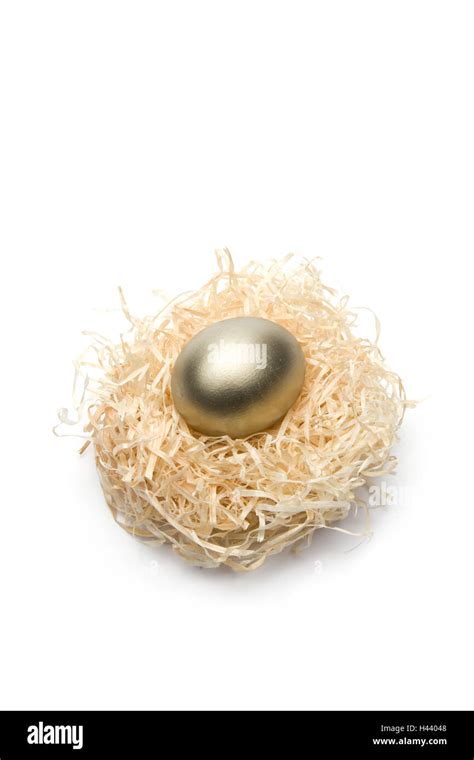 Golden Egg Straw Nest Cut Out Stock Photo Alamy