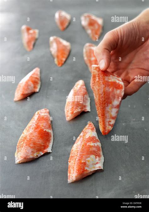 Red mullet fillets Stock Photo - Alamy