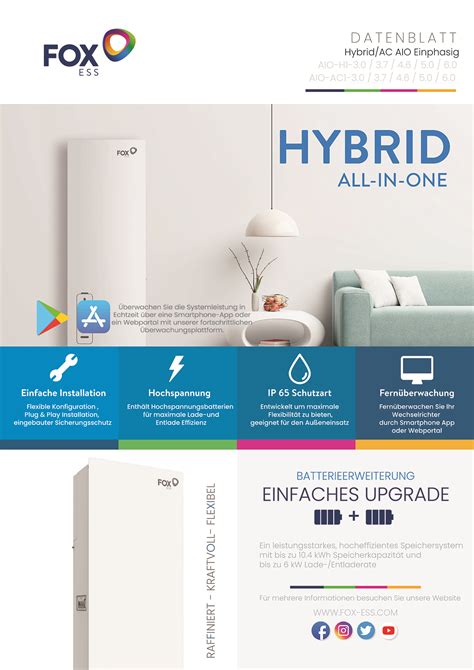 FOX ESS ALL In ONE H1 1ph System Mit 3 KW 5 2 KWh Batterie PV Anlage