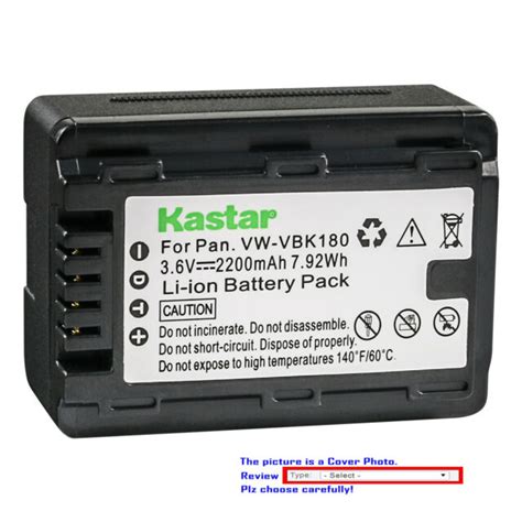 Kastar Replacement Battery Pack For Panasonic VW VBK180 VBK180 VW