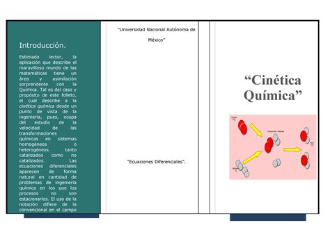 Cinética Química ED 2020 Introducción Estimado lector la aplicación