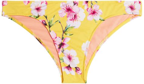 Yellow Cherry Blossom Banded Classic Scrunch Bottom Doll Swimwear