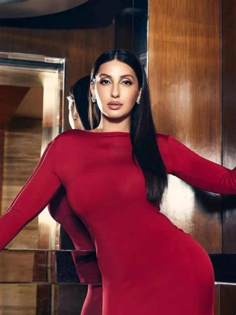 Nora Fatehi Is Fashionably Fierce In A Red Bodycon Dress Times Of India