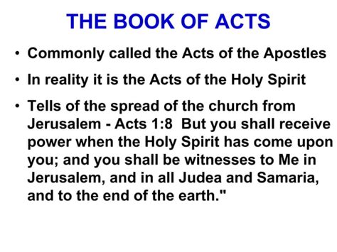 The Book Of Acts By Chapters