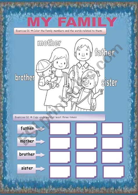 Activity for kids - My family - ESL worksheet by Talles Melo