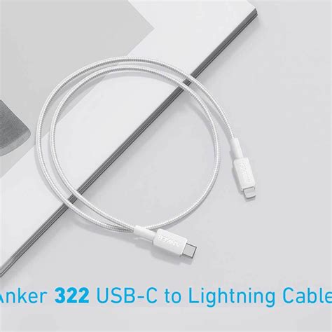 Buy Anker 322 USB C To Lgt Cable 3ft Braided White ANK A81B5H21