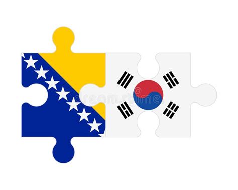 Puzzle Of Flags Of Bosnia And Herzegovina And South Korea Vector Stock