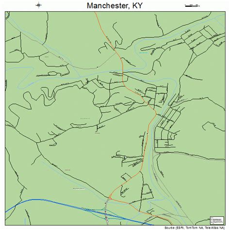 Manchester Kentucky Street Map 2149656