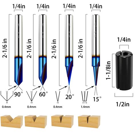 Juego De Brocas De Enrutador Cnc Para Tallar Madera De Pulgadas