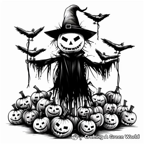 Pumpkin Scarecrow Coloring Pages - Free & Printable!