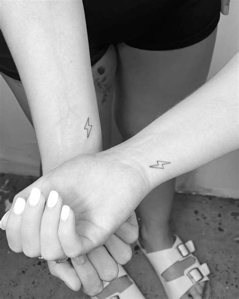 Matching Lightning Bolt Tattoo For Best Friends