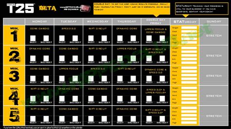 T25 Alpha Workout Schedule Printable EOUA Blog