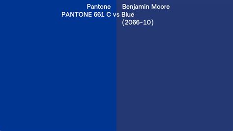 Pantone 661 C vs Benjamin Moore Blue (2066-10) side by side comparison 
