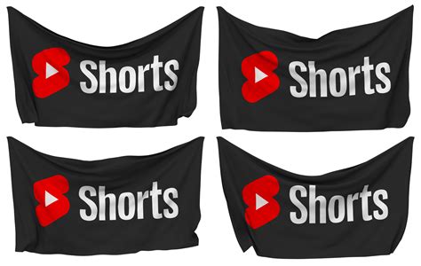 Youtube Short Pinned Flag From Corners Isolated With Different Waving