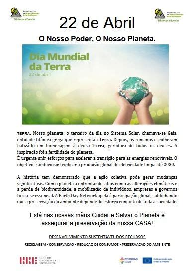 Dia Mundial Da Terra 2025 - EPDRA-Biblioteca Escolar: Dia Mundial da Terra 2025