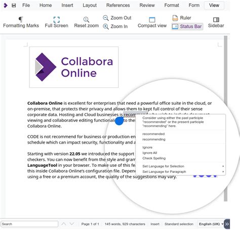 Language Tool V Collabora Office And Collabora Online