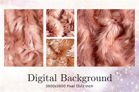 Rose Gold Fur Background Animal Skin Digital Paper Wallpaper