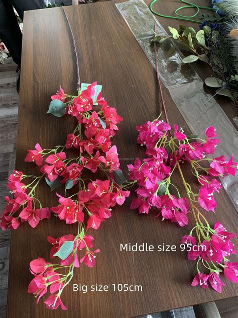 Different Sizes Long Stem Silk Flowers Bougainvillea Branch Artificial