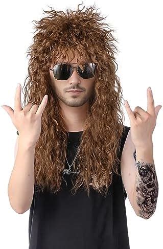 Amazon Brown Long Curly Wigs S Wig For Men S Rocker Costume