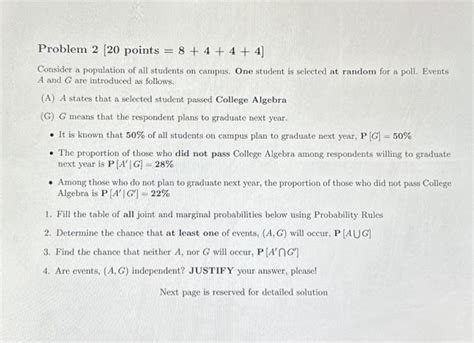 Solved Problem 2 20 Points 8444 Consider A Population