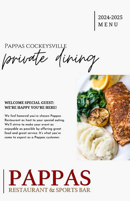 Menus | Pappas Cockeysville