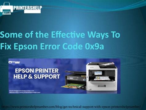 Some Of The Effective Ways To Fix Epson Error Code 0x9a By