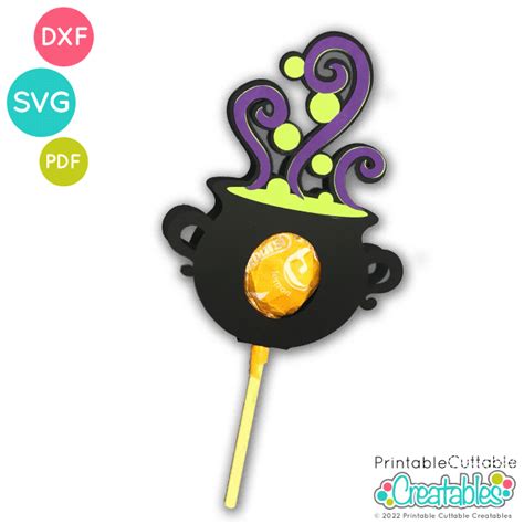 Witch Cauldron Lollipop Holder SVG File For Cricut Silhouette