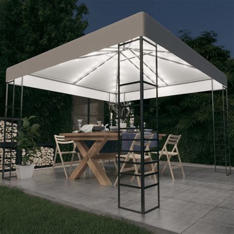 Gazebo Da Giardino Con Luci A Stringa Led X M Bianco