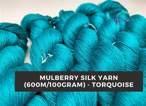 Mulberry Silk Yarn 600m100 Gram Turquoise Mulberry Silk Etsy