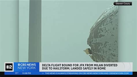 Delta Flight Bound For Jfk From Milan Diverted Due To Hail Storm Youtube