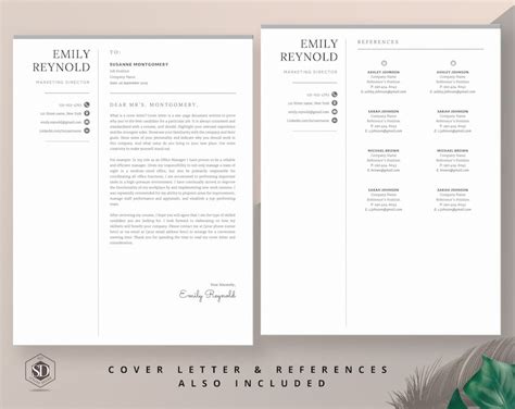 One Page Professional Resume CV Template Simple Resume Template 1 Page ...