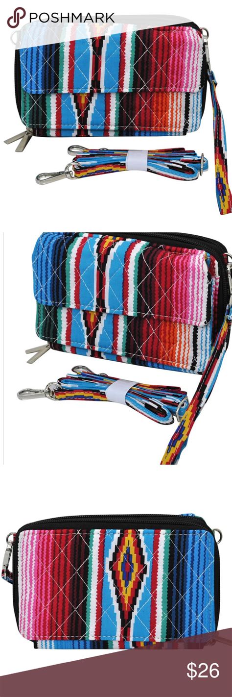 Western Serape Quilted All In One Wallet Canvas Wallet Clutch Wallet